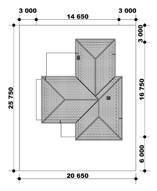 Схема расположения на участке дома Уникальный 2М
