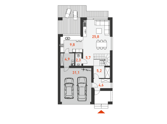 План первого этажа проекта дома Доступный 3