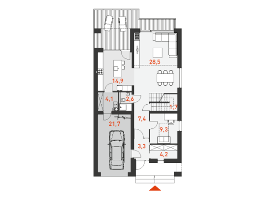 План первого этажа проекта дома Доступный 4А