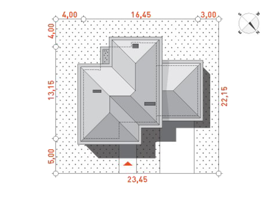 Схема расположения дома на участке Манерный 1