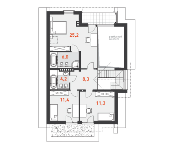 План мансардного этажа дома С Характером 3