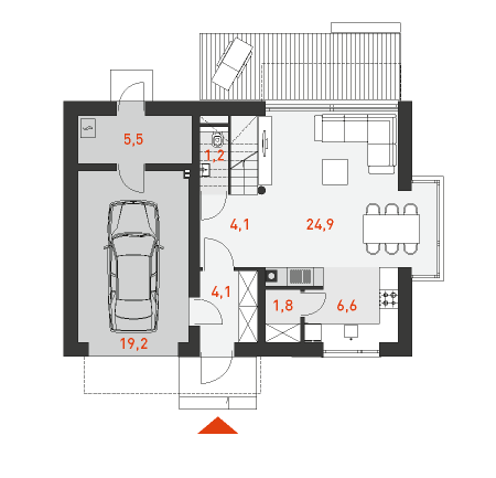 План первого этажа проекта дома Уютный 1
