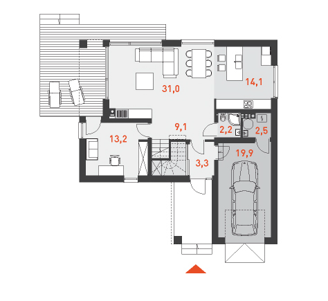 План первого этажа дома Выгодный 2