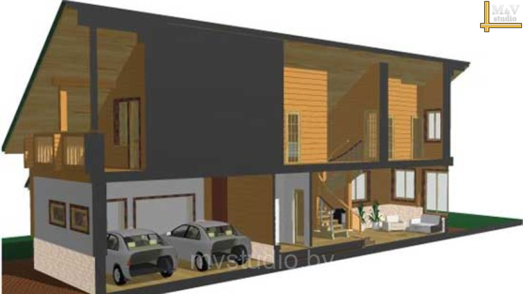 Проект мансардного дома с гаражом - Мичиган