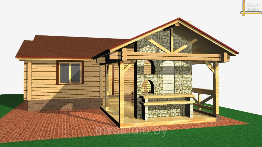 Одноэтажный деревянный дом с баней и террасой Техас - Техас