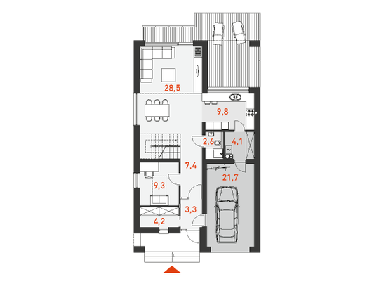 План первого этажа проекта дома Доступный 4