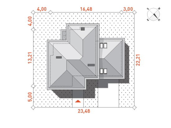 Схема расположения дома на участке Манерный 2