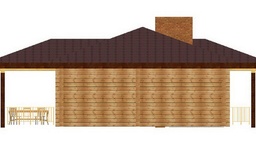 Левый фасад одноэтажного деревянного дома Д-118 Д-118