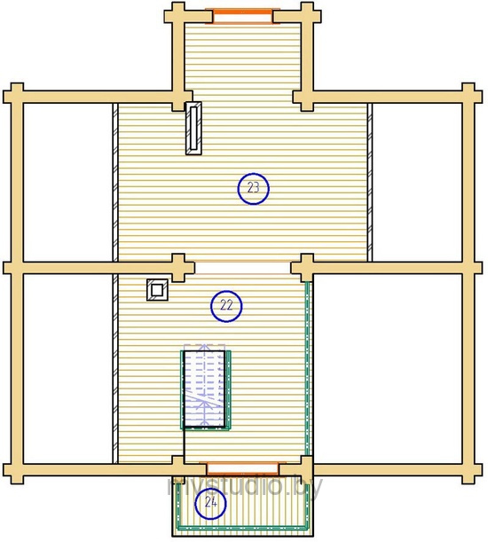 План чердака двухэтажного дома в стиле шале DDD371